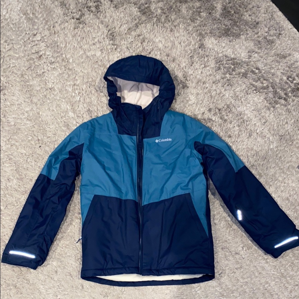 Columbia Blue Omni-heat Puffer Jacket with Hood